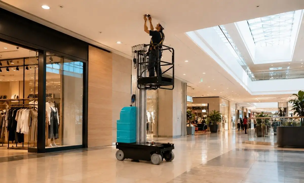 Shopping mall ceiling equipment inspection and maintenance access