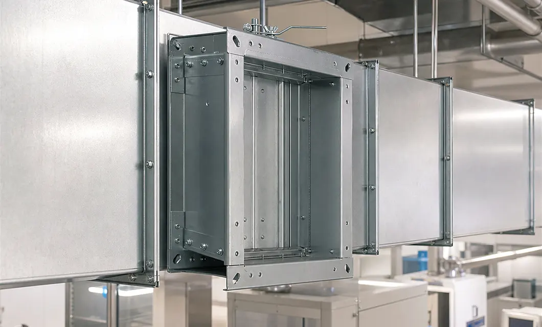 El control simple de la manija ajusta la ventilación de la fábrica en la línea del conducto.