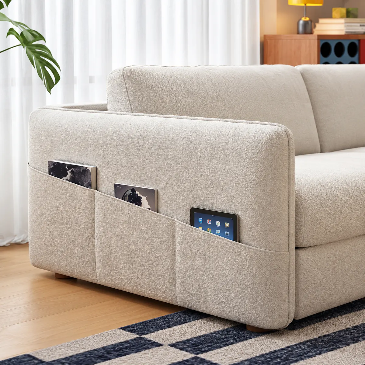 Sofa Armrest Storage Pocket Detail