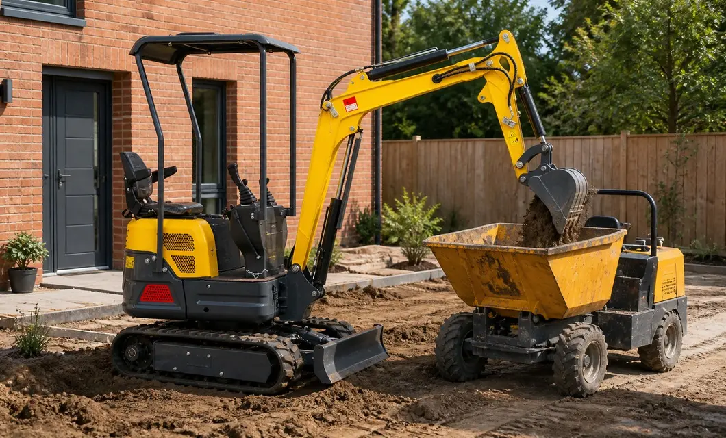 Soil loaded during courtyard renovation