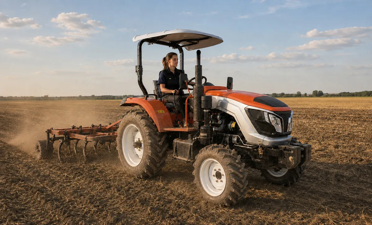 Trasporto su Farm Lane: viaggio su Farm Lane fangosa. WW-604E è mostrato in questa impostazione di lavoro; confermare l'adattamento dell'implementazione, il terreno, la distanza dal percorso e le condizioni operative prima dell'uso.