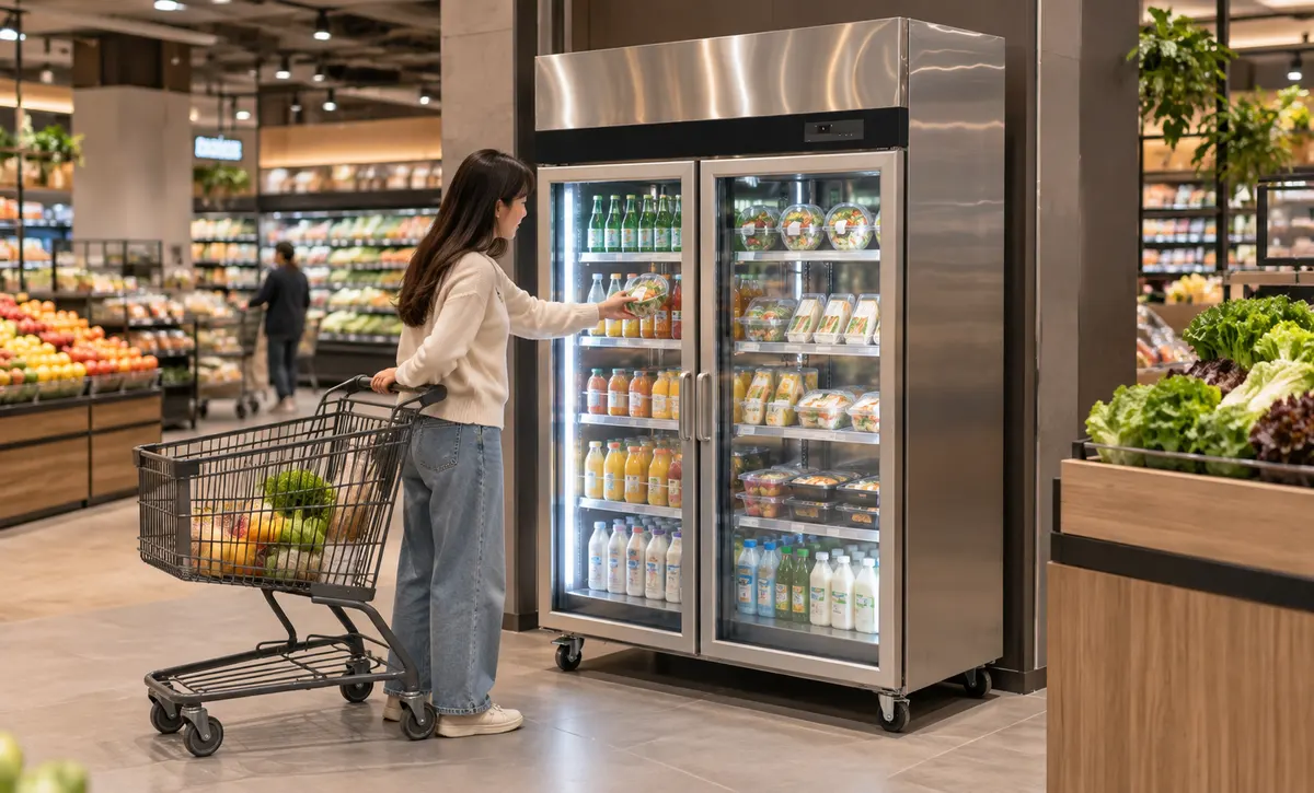 Supermarket Double Door Refrigerated Display