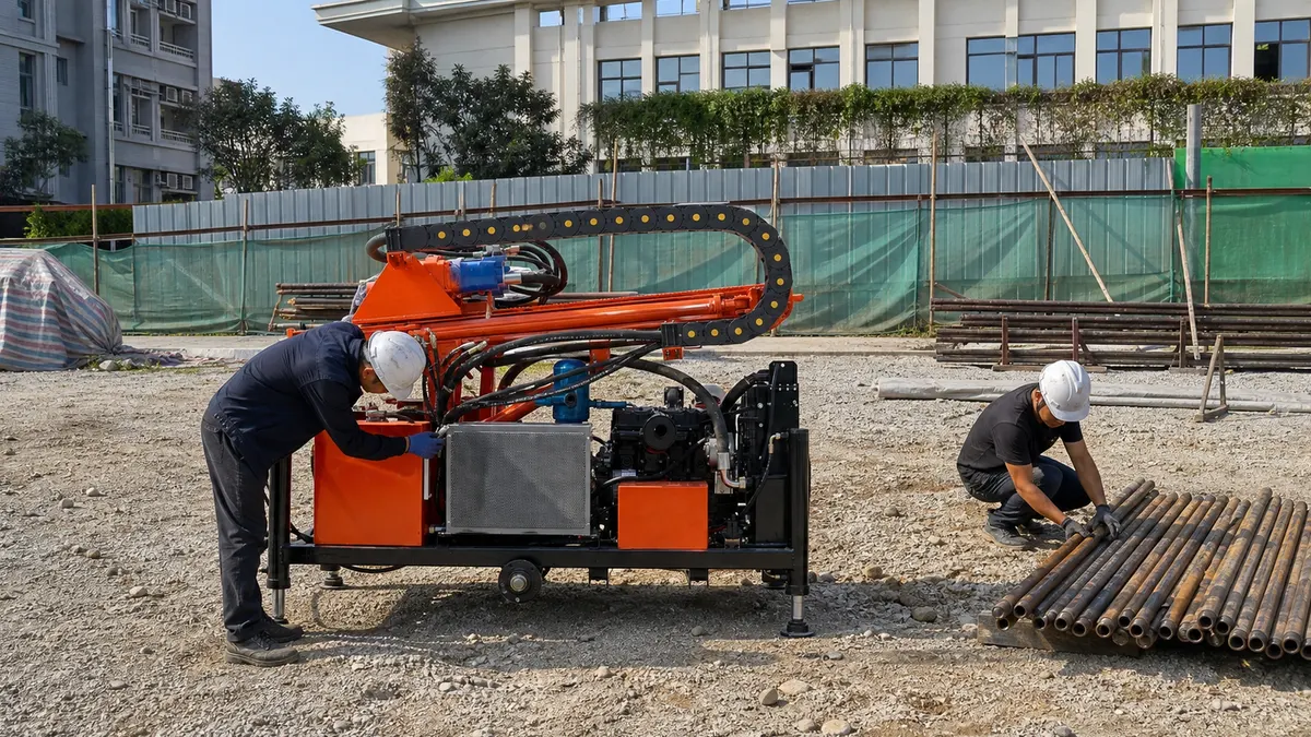 Vorbereitung für den Bodenbau kleiner Gebäude