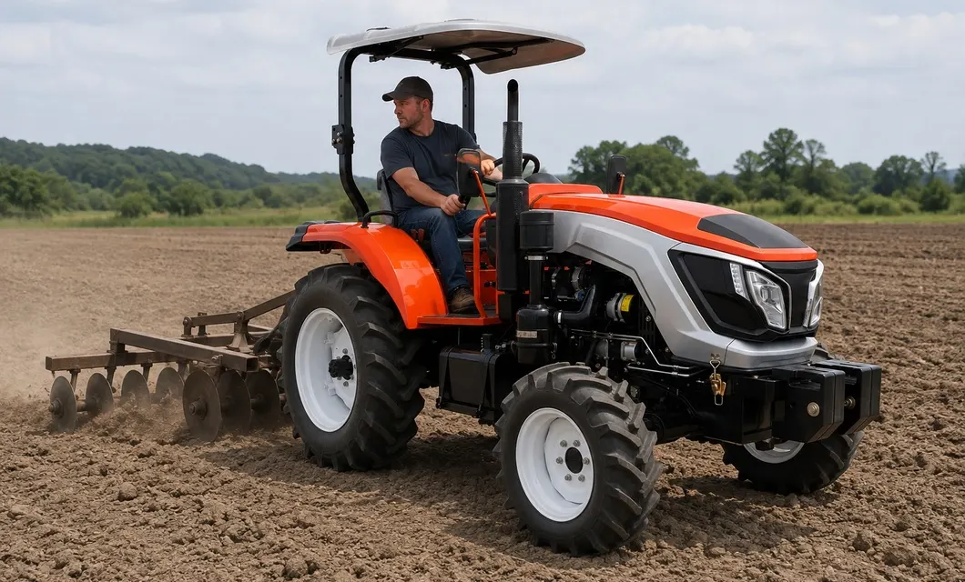 Permesso per il campo in stoppie: lavorazione con attrezzi nel campo in stoppie. WW-604E è illustrato in questa configurazione operativa; prima dell’uso, verificare l’adattabilità dell’attrezzo, le condizioni del terreno, la sagoma di passaggio e le condizioni operative.