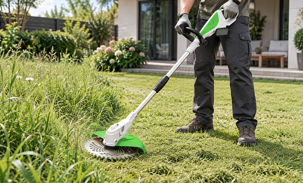 Trim overgrown grass for a tidy yard
