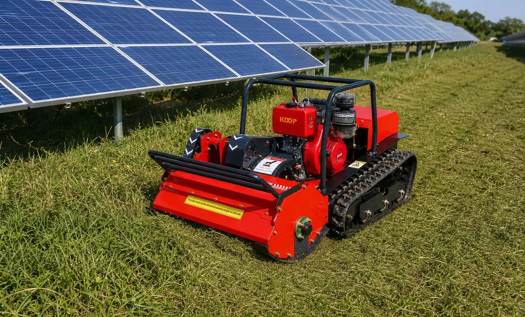 Vegetation managed between solar arrays