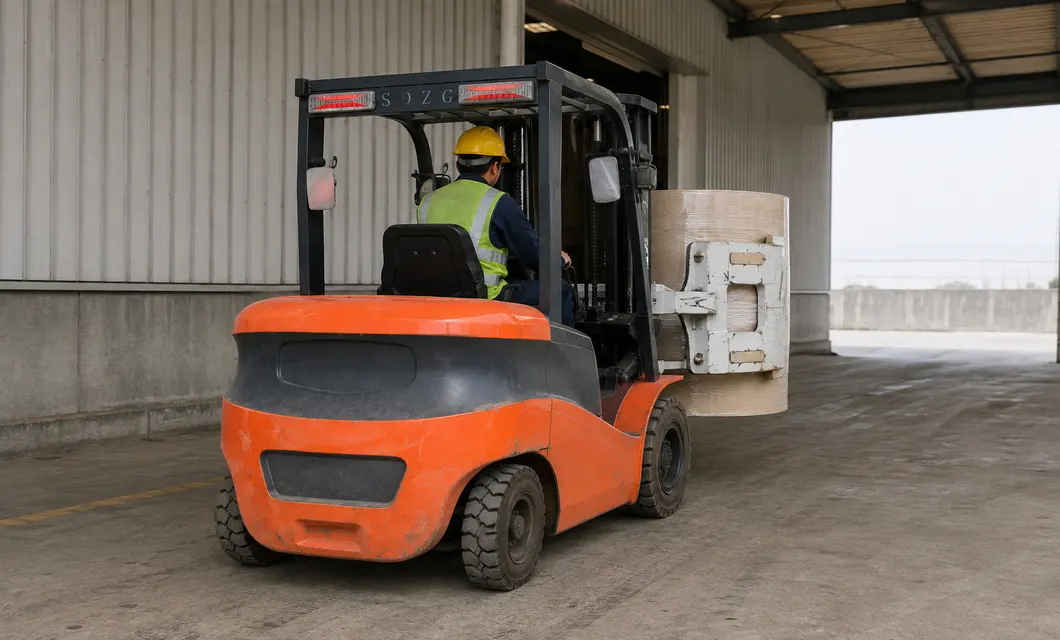 Warehouse Clamp Forklift Paper Roll Handling