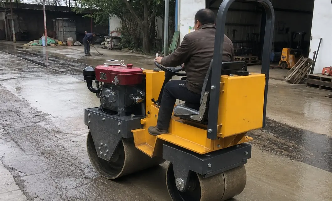 Handles wet workshop yards with controlled movement and stable surface contact.