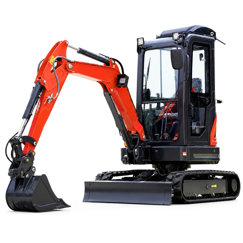 Cabinless mini crawler excavator