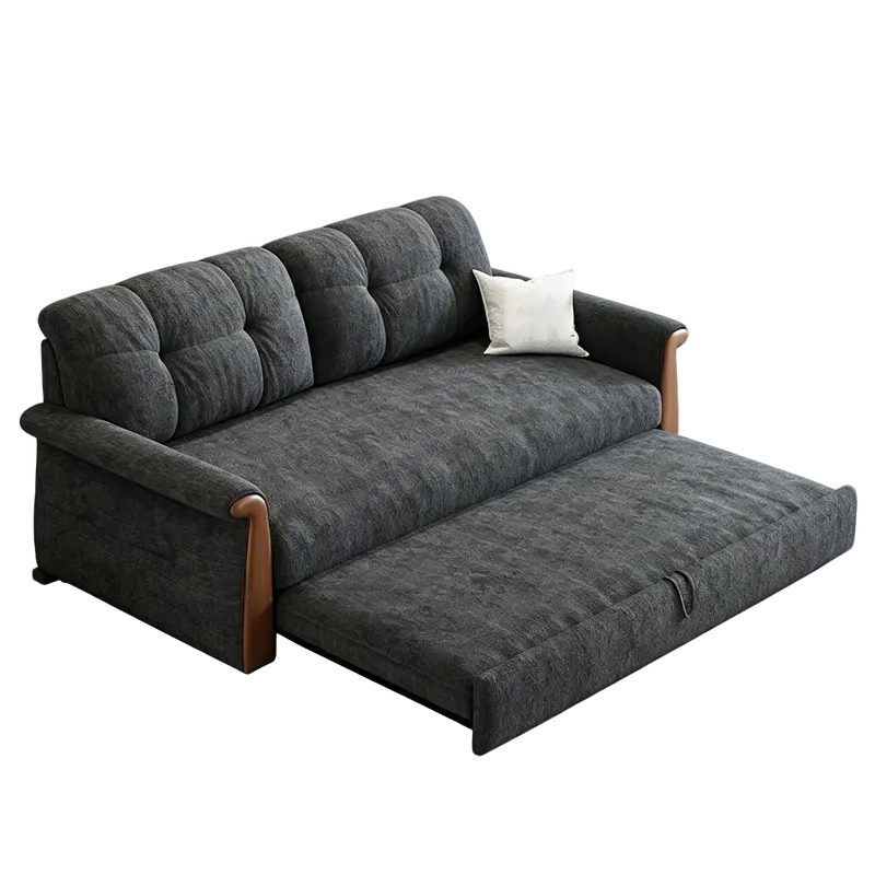 Sofá cama de chenilla extraíble con respaldo ajustable