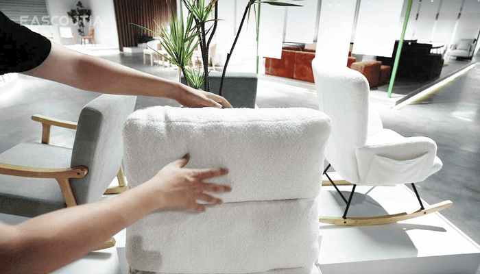 High-density foam rebounds after compression, providing yielding support in the seat and back cushions for comfortable everyday sitting and reclining.