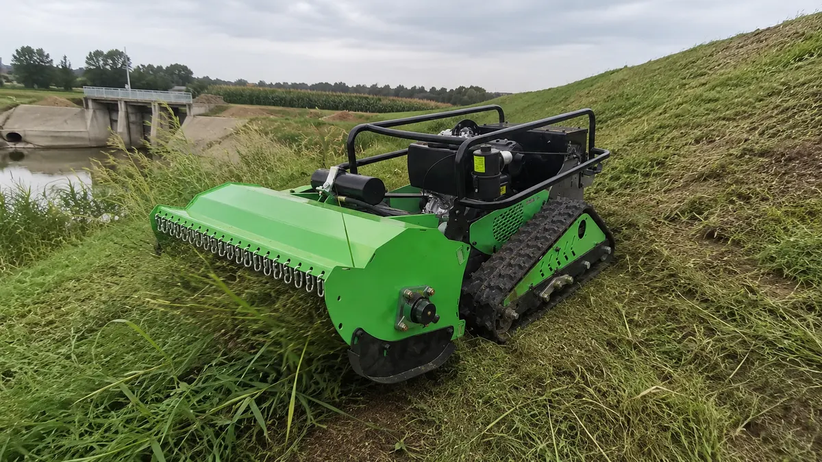 River Slope - Confident Mowing Across River Slopes