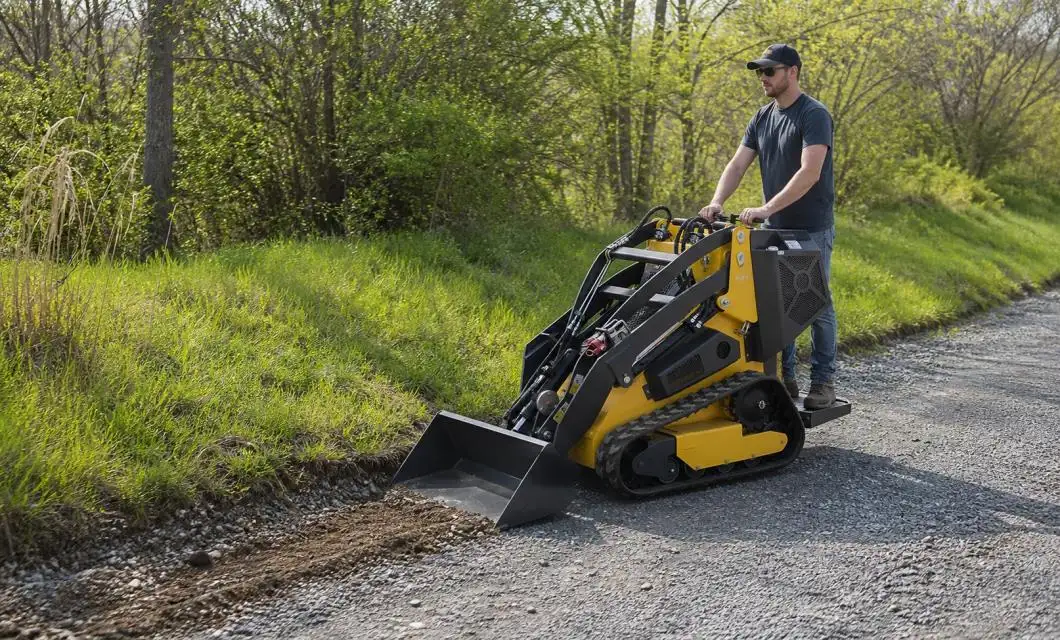 Low Bucket Grading on Concrete