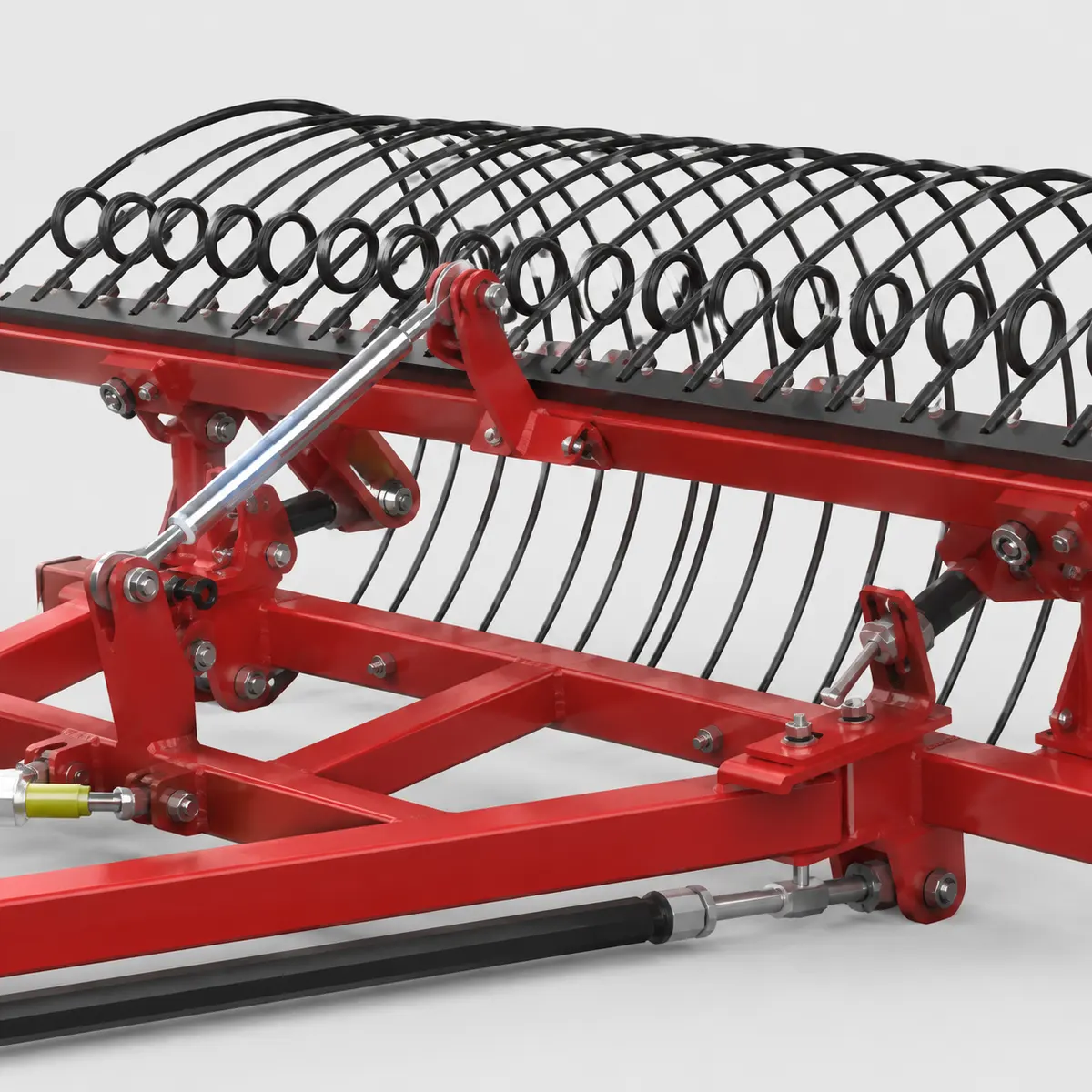 Brush cutter – Detail view – 04 – Foldable oscillating linkage mechanism
