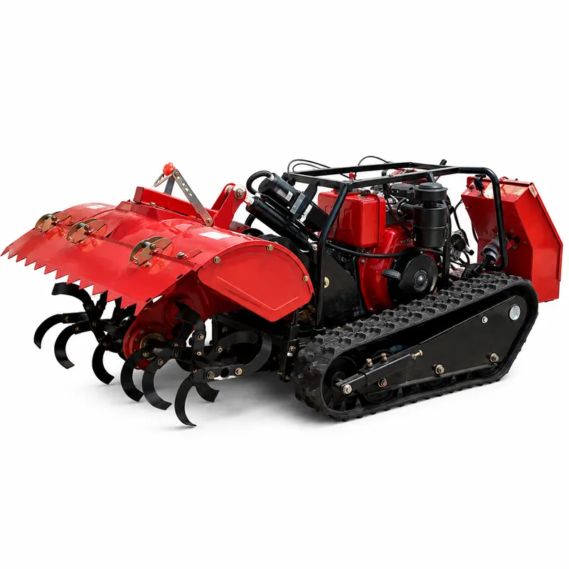 Remote-Controlled Tracked Mulching Micro-Tiller