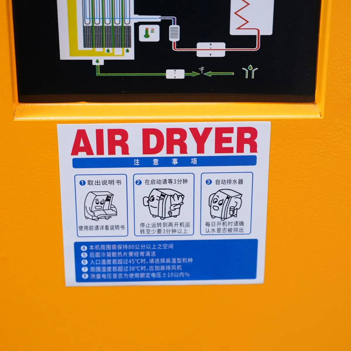 Split-type 4-in-1 inverter laser, 15-37 kW-Details-Onderhoudsnaamplaatje voor de koeldroger