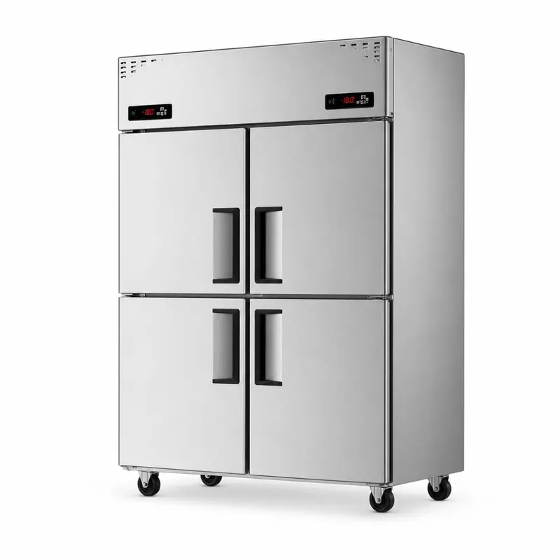 Congelador vertical comercial de cuatro puertas
