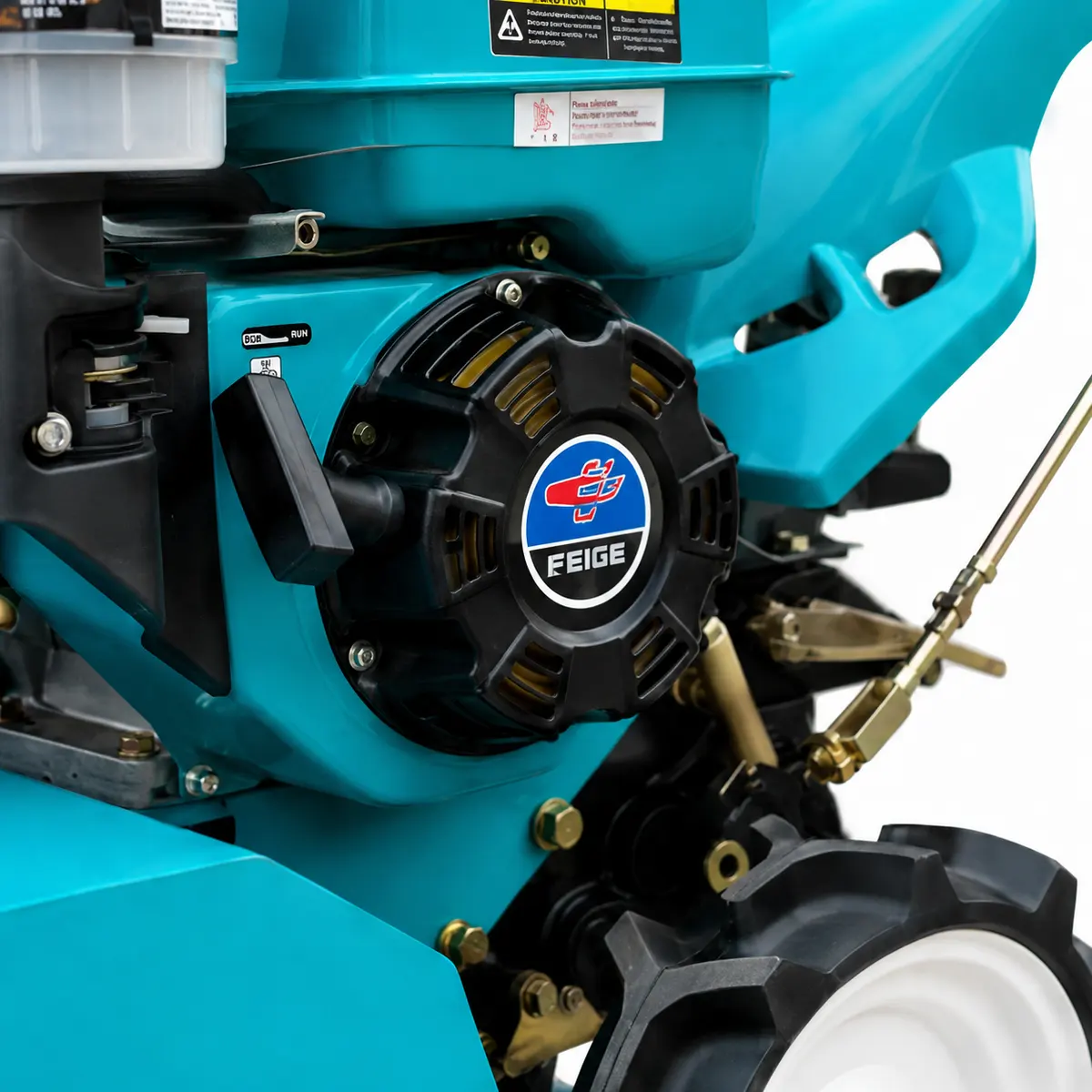 Details-170-mm-Mulcher mit hand getriefenem Design und 50 cm Schnitt breite-Rückstoß starter und Antriebs strang