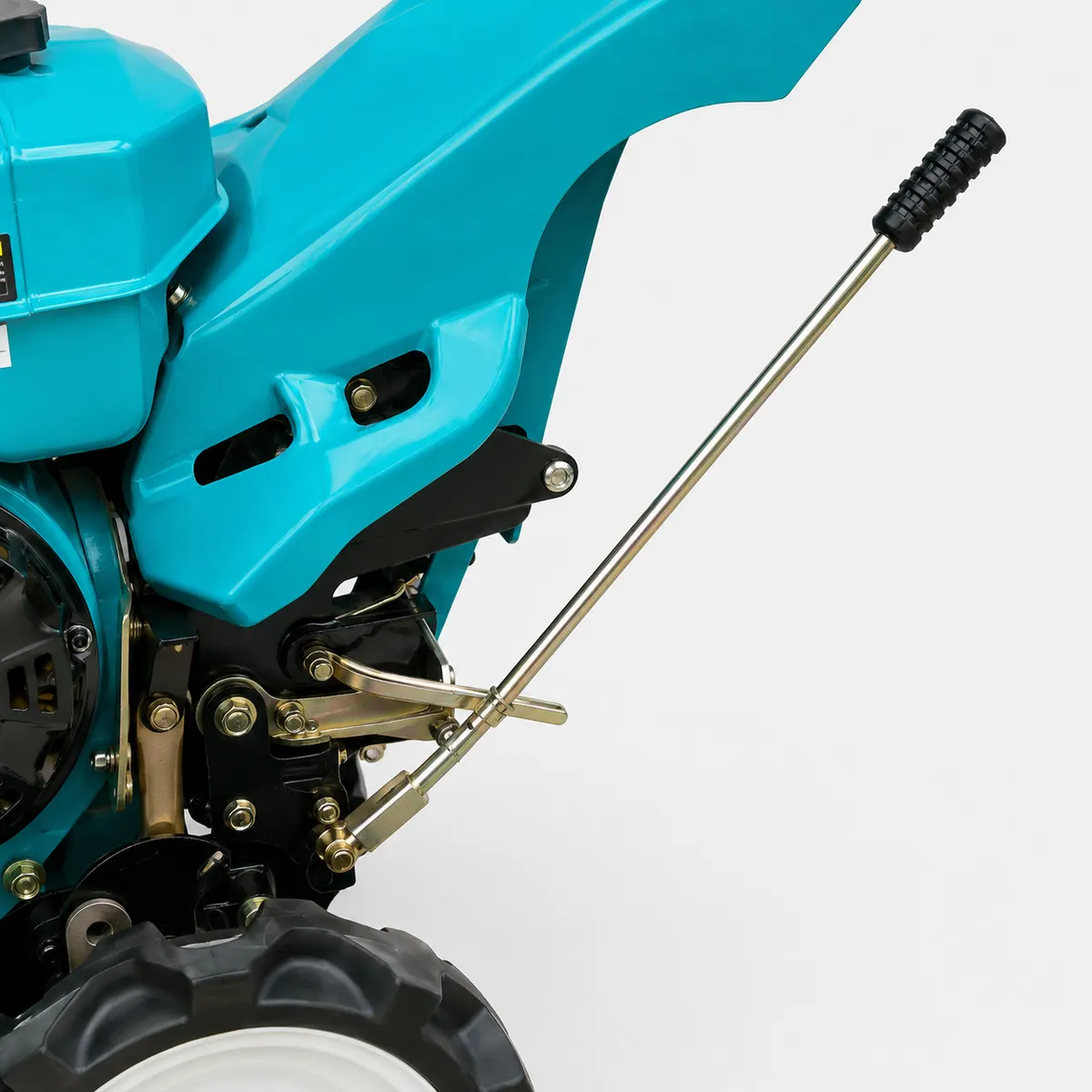 Details-170-mm-Mulcher mit hand getriefenem Design und 50 cm Schnitt breite-Schalthebel und Gestänge mechanismus