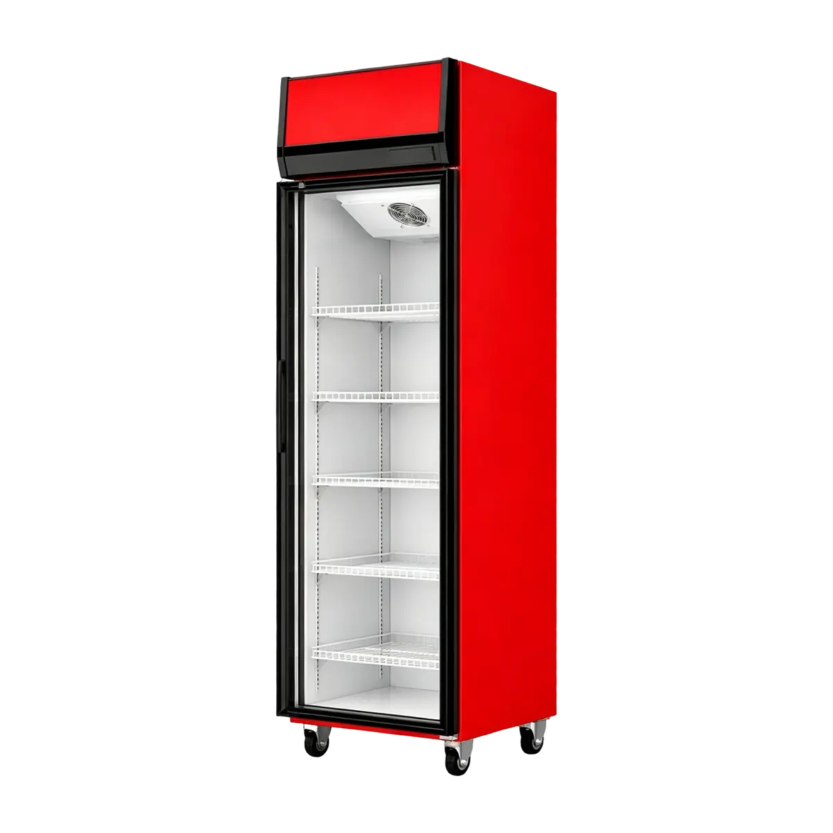 Single-door glass beverage display cabinet