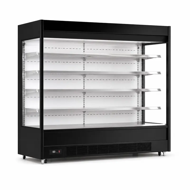 Open-style multi-tier air curtain refrigerator